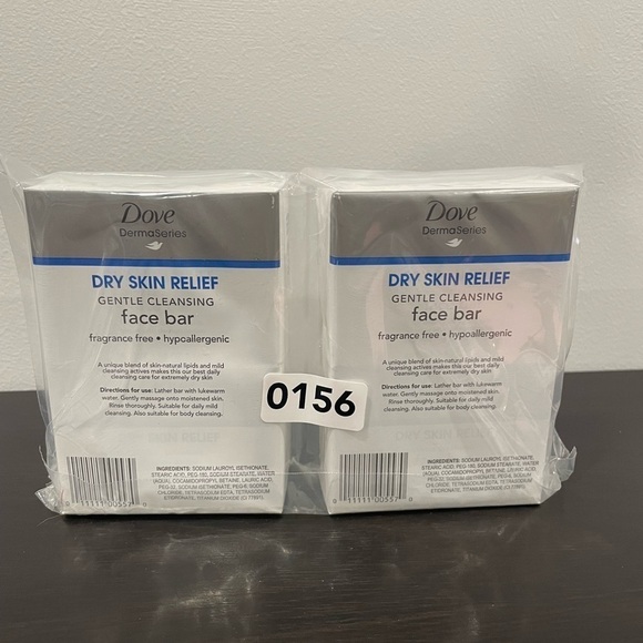 2PK (4 Bars) Dove Derma Series Dry Skin Relief Gentle Cleansing Face Bar Soap - Picture 3 of 3